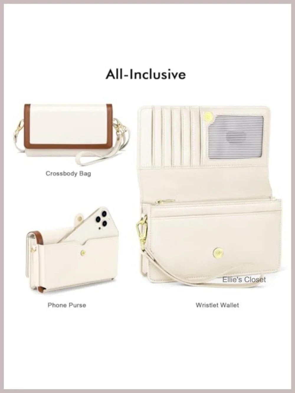 Crossbody Phone Purse Wristlet Clutch Faux Leather RFID Blocking Wallet